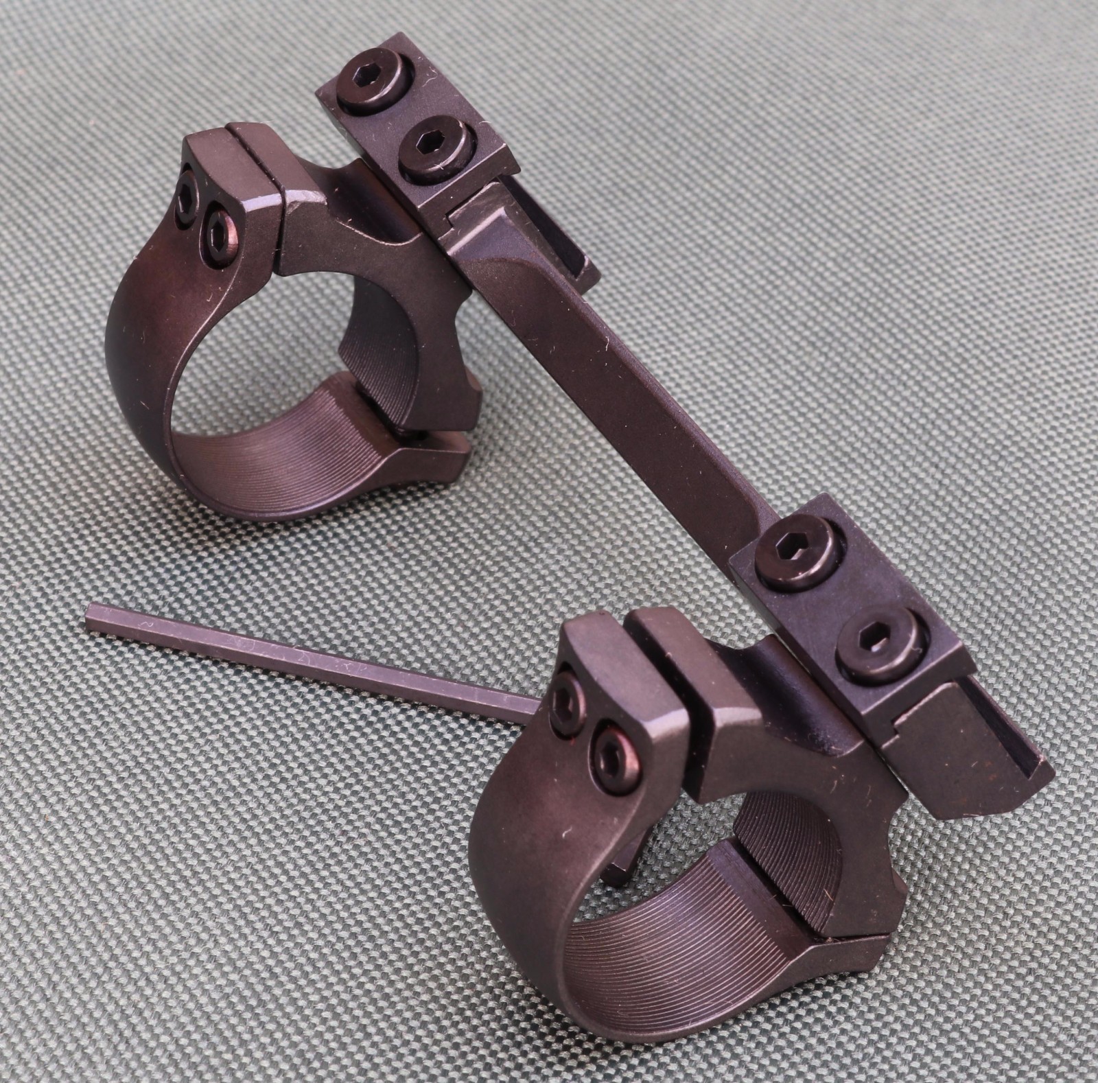 CZ527 1 piece rifle scope mounts, 30mm rings and base, STEEL MATTE finish.