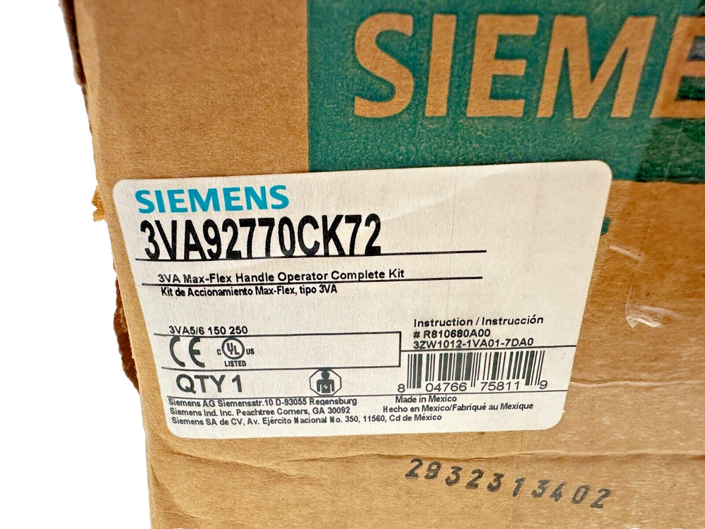 Siemens 3VA92770CK72 Handle Operator Kit *No Hardware Kits*