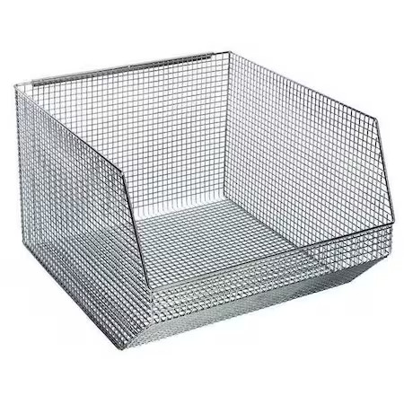 Quantum Storage Systems Qmb570c Hang & Stack Storage Bin, Wire, Chrome, 11 1/4