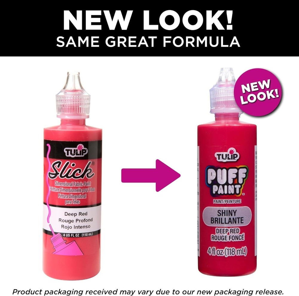 4oz Puff Fabric Paint in Shiny Deep Red - Create Textured 3D Effects with Ease