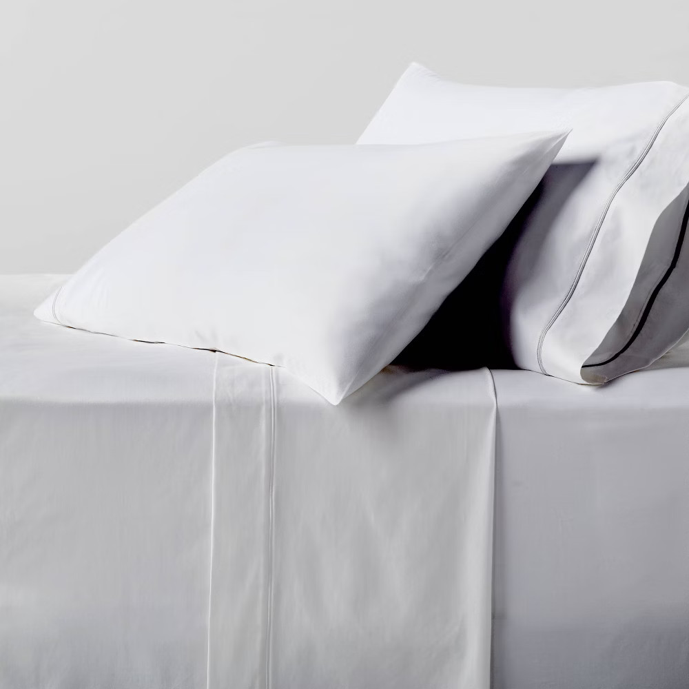 King 800 Thread Count Hotel Collection Double Barratta Pillowcase Light Gray -