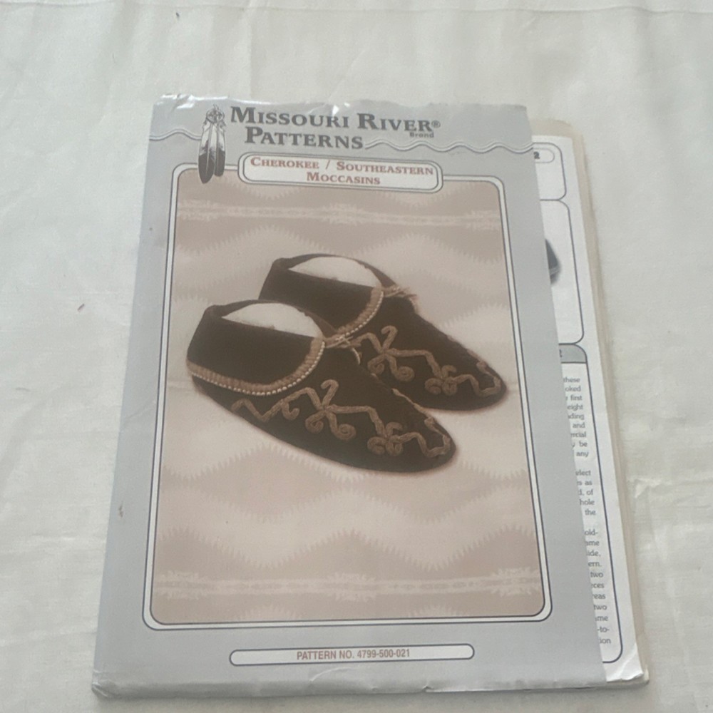 Missouri River Cherokee/Southeastern Moccasins Pattern Sheet