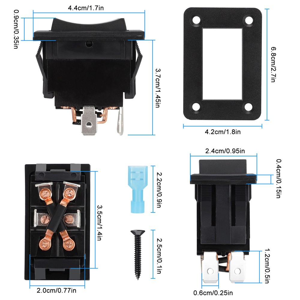 2X 30A DPDT Momentary Reverse Switch Up Down Switch for 5th Wheel Trailer US