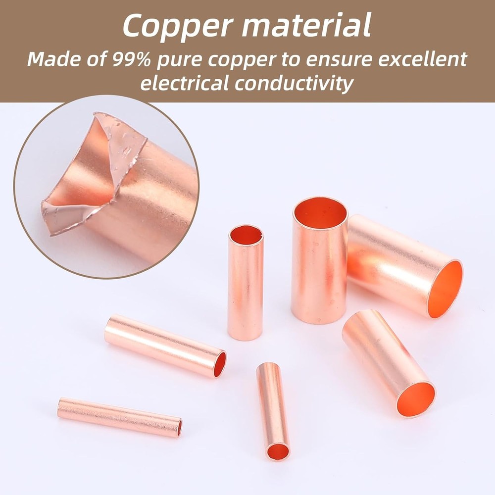Wire Ferrules Kit Copper Crimp Connector Non Insulated