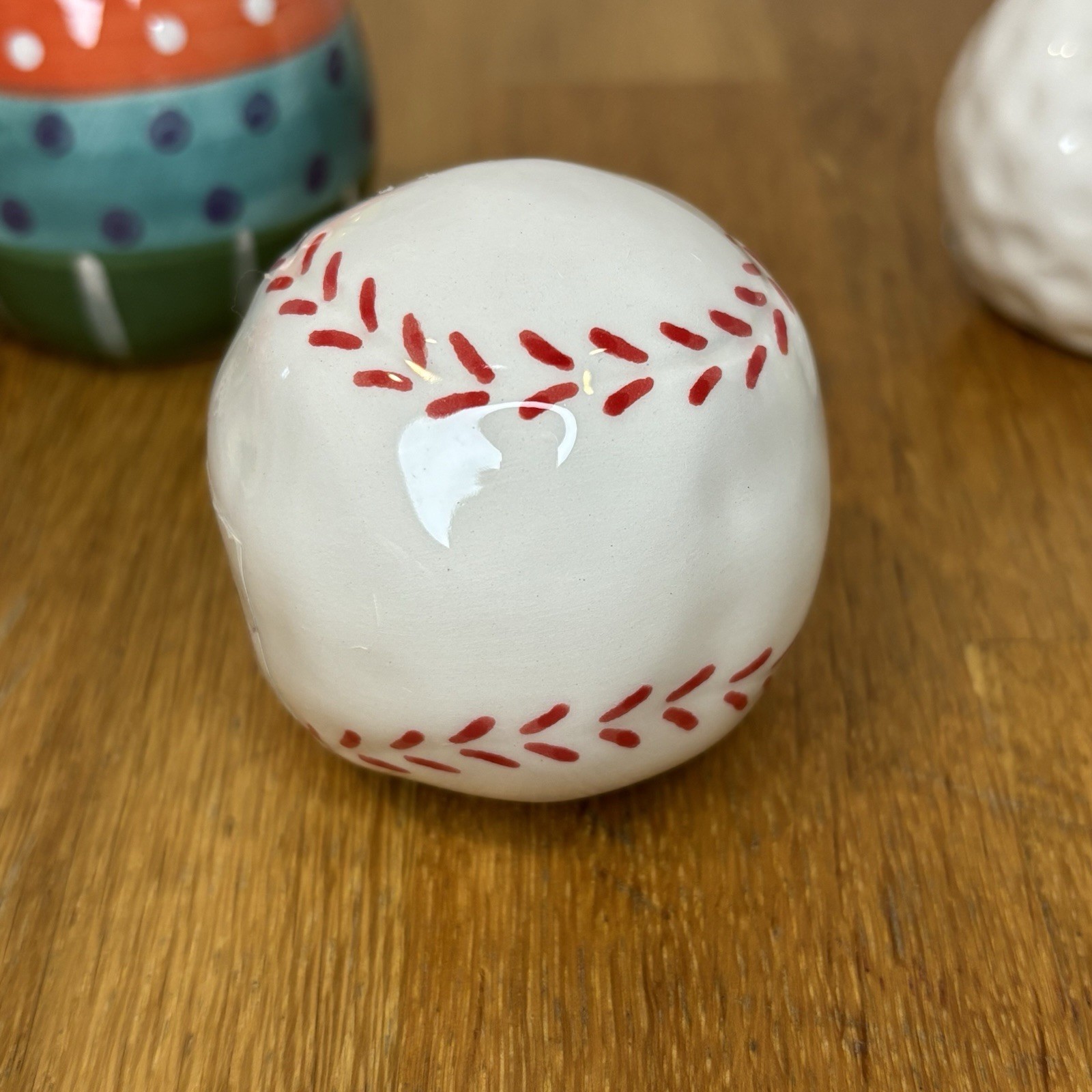 NWT (Set Of 6) Ceramic Charcuterie Board Toppers 3” Watermelon Baseball Golf Egg