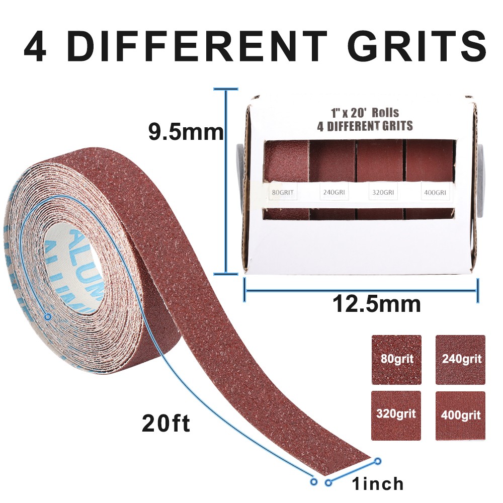 Emery Cloth Roll Multiple Grit Abrasive Sandpaper Roll with Dispenser Wood Metal