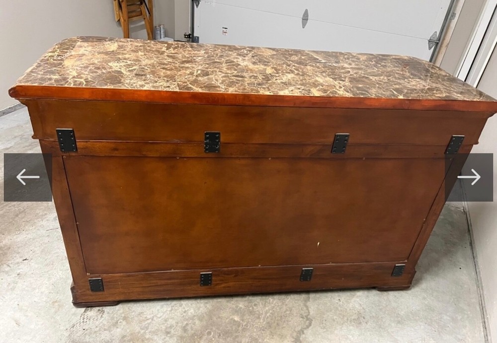 Venetian Credenza Marvel top with mirror.