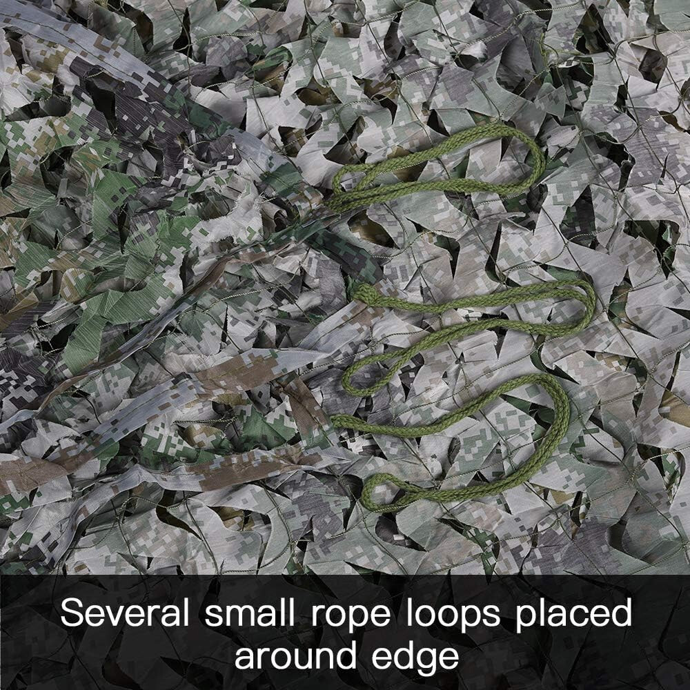 13-26Ft Military Woodland Camouflage Netting Cutable Camo Net Camping Hunting