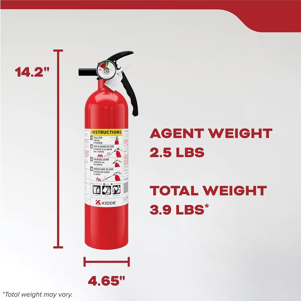 Multipurpose 1A:10B:C Fire Extinguisher with Mounting Bracket – Home Essentials