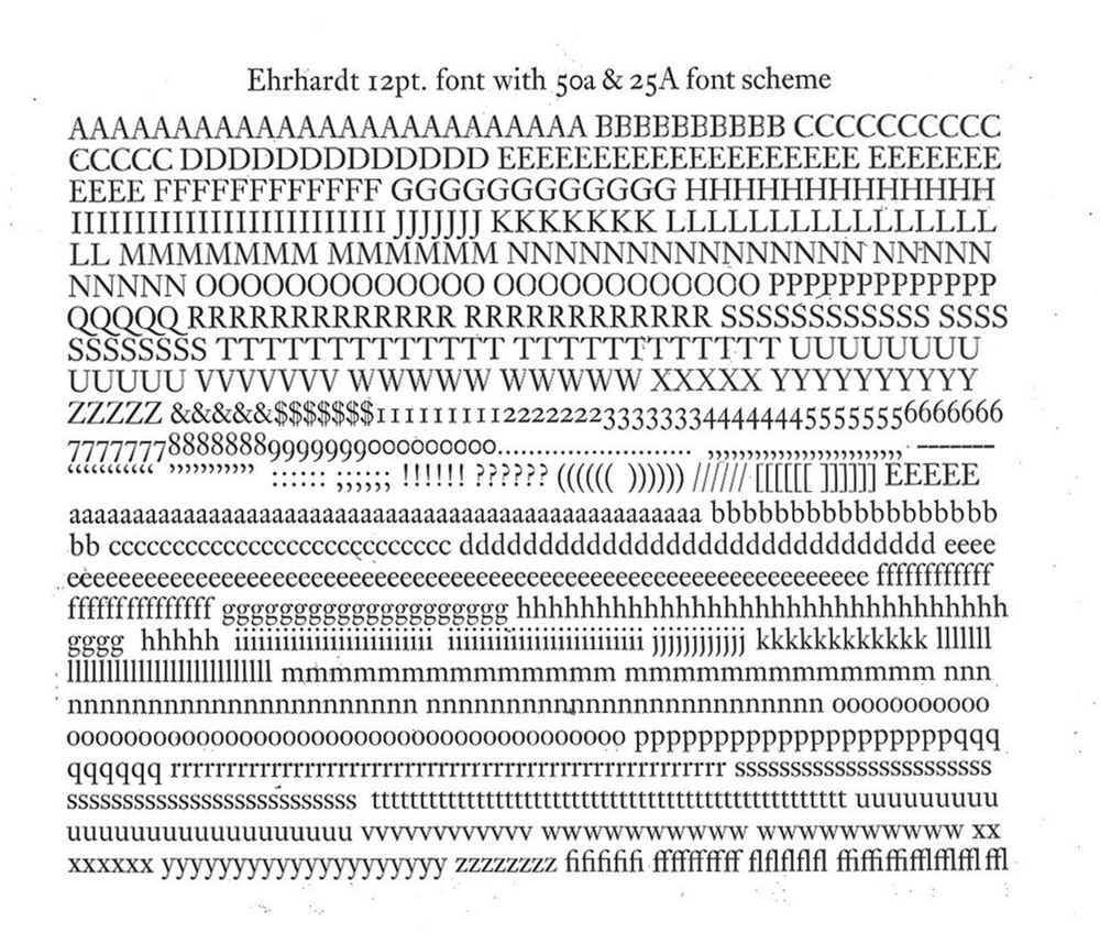 New Letterpress type - 12 point Ehrhardt Roman