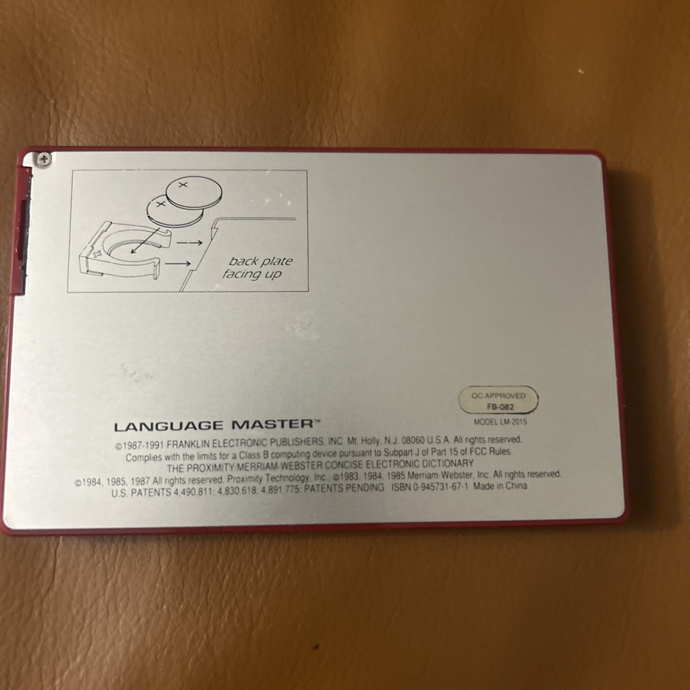 Franklin Language Master Electronic Dictionary Model LM-2015 ~ needs batteries