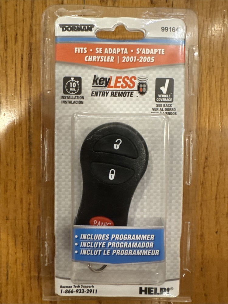 Dorman 99164 Black Keyless Entry Remote 3 Button Compatible Dodge, Chrysler