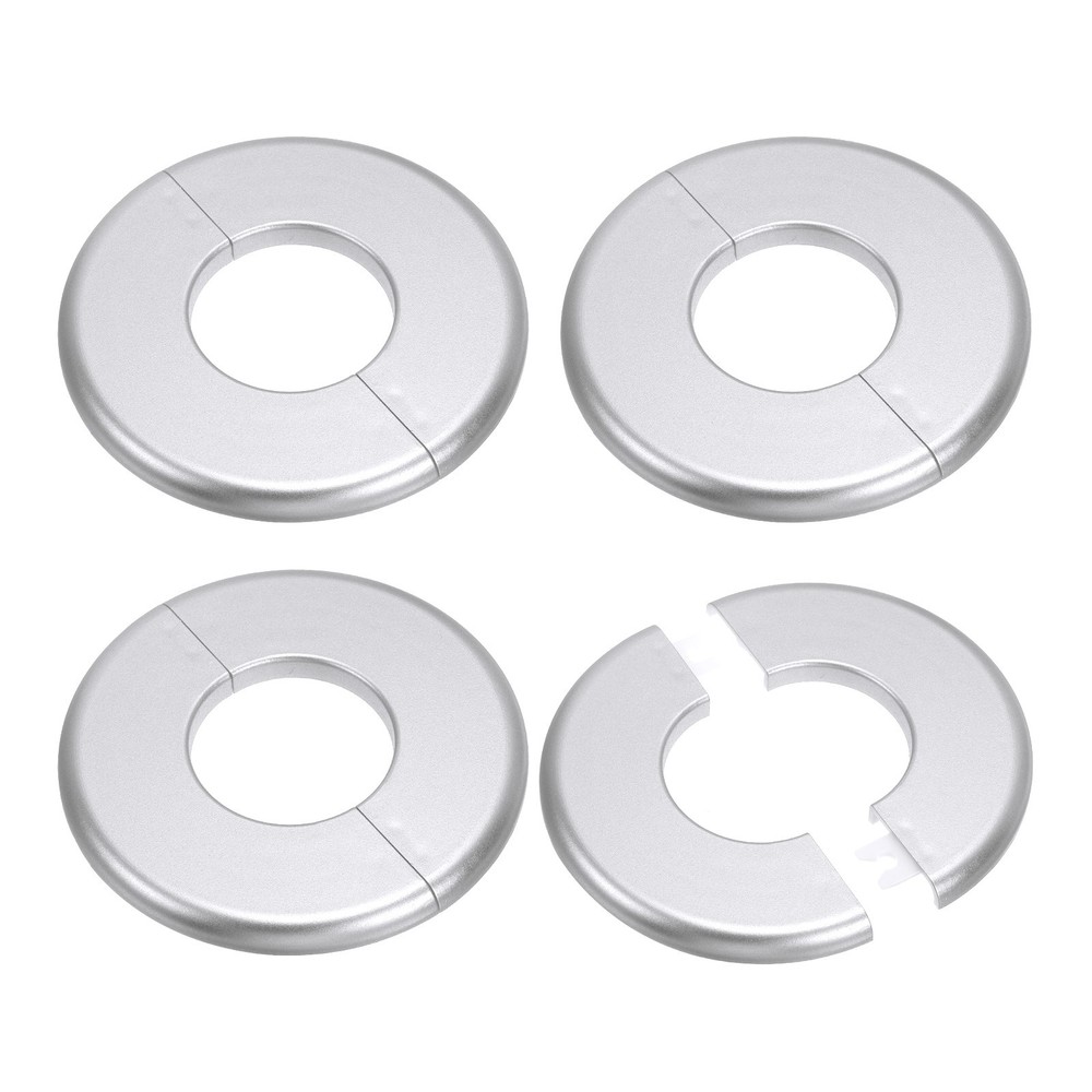 4Pcs for Wall Flange Split Pipe Cover 1.73"/44mm, Silver