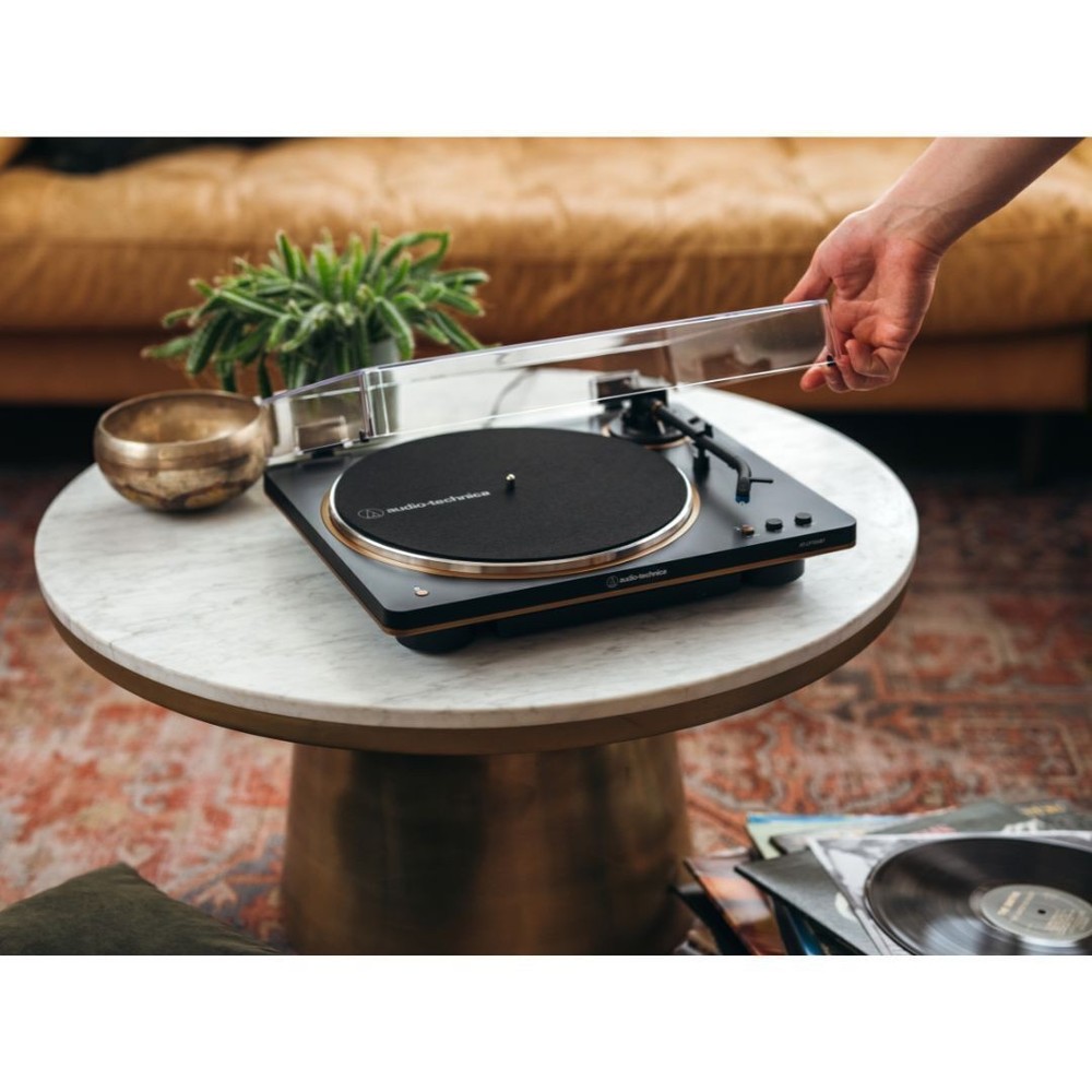 Audio-Technica AT-LP70XBT-BZ Wireless Turntable with Amplifier System Bundle