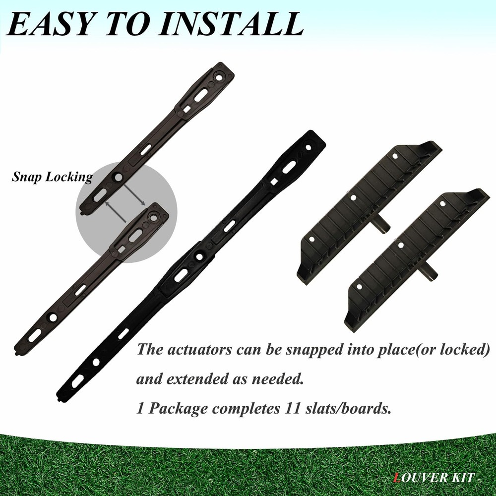 Deck Louver Bracket Kit Shutter Hardware System Up To 11 Boards 48 Inch Black