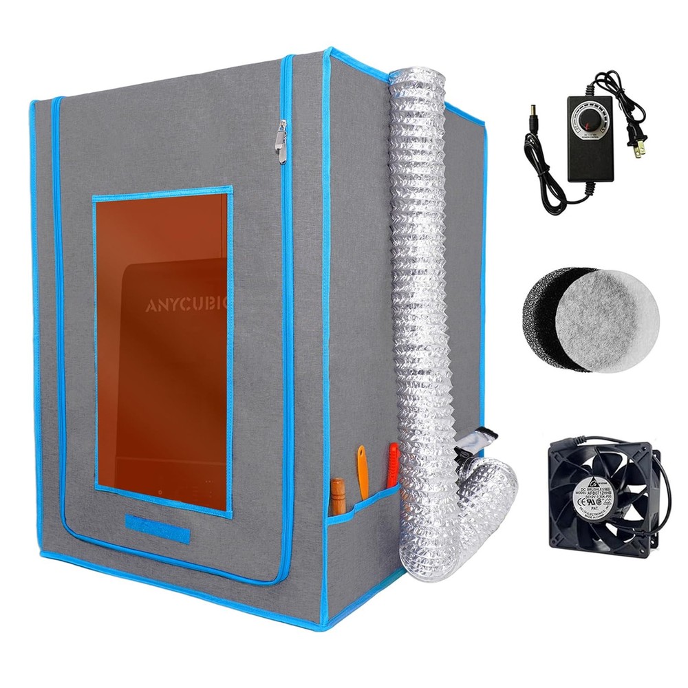 Resin 3D Printer Enclosure with Ventilation Kit Speed Control Vent Dustproof ...