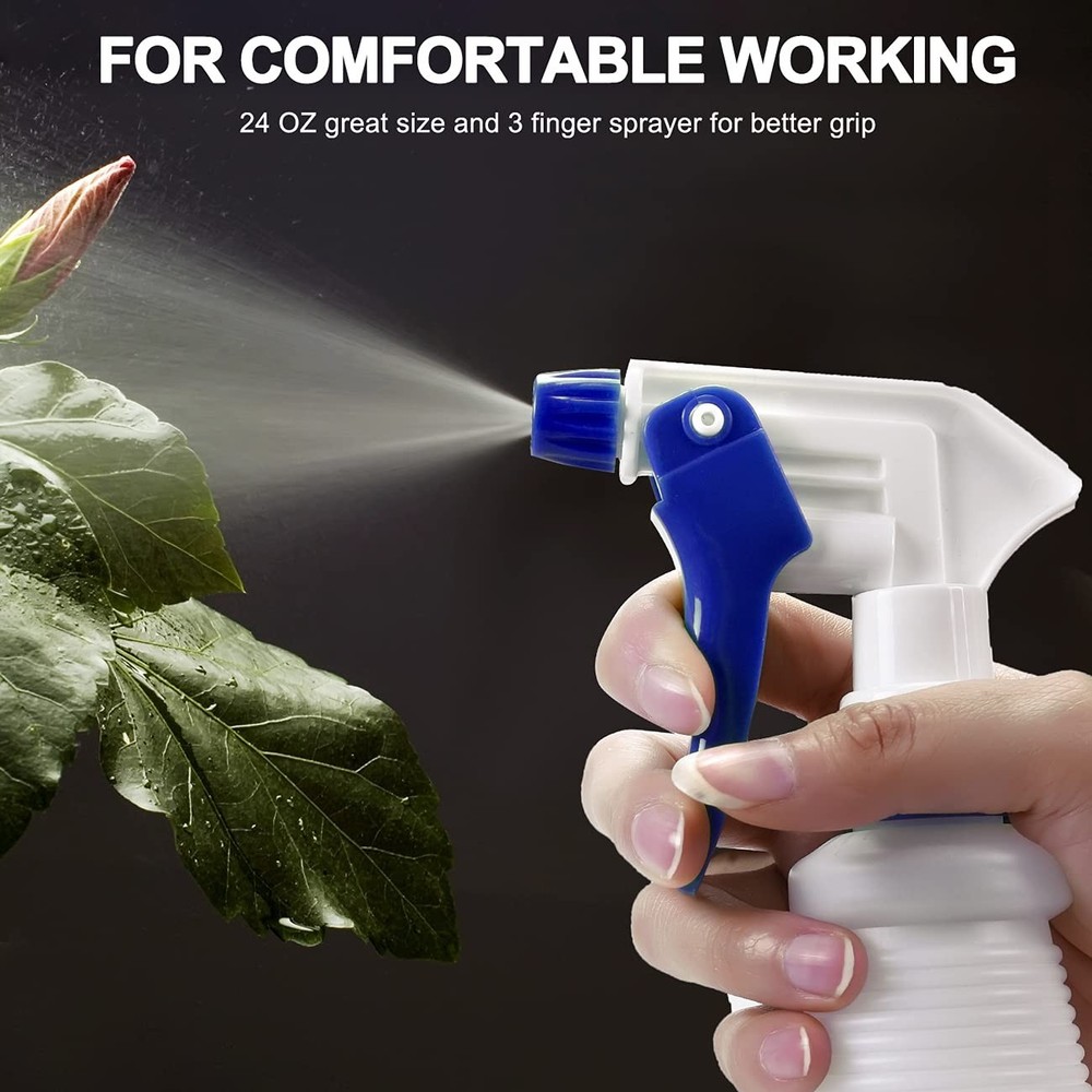 Plastic Spray Bottle, Empty Spray Bottles (2 Pack 24 Oz), All-Purpose Sprayer fo