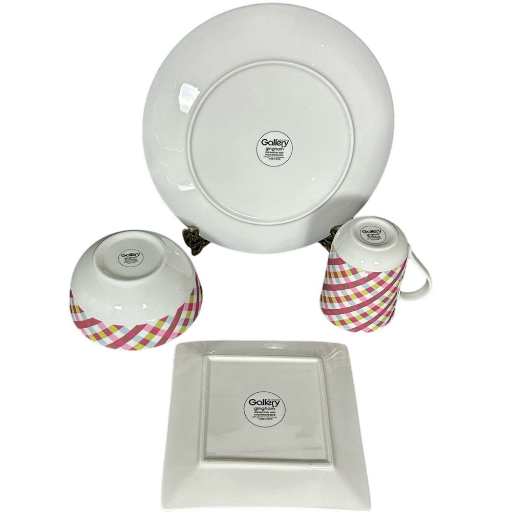 TableTops Gallery Gingham Dinnerware 4-Piece Place Setting