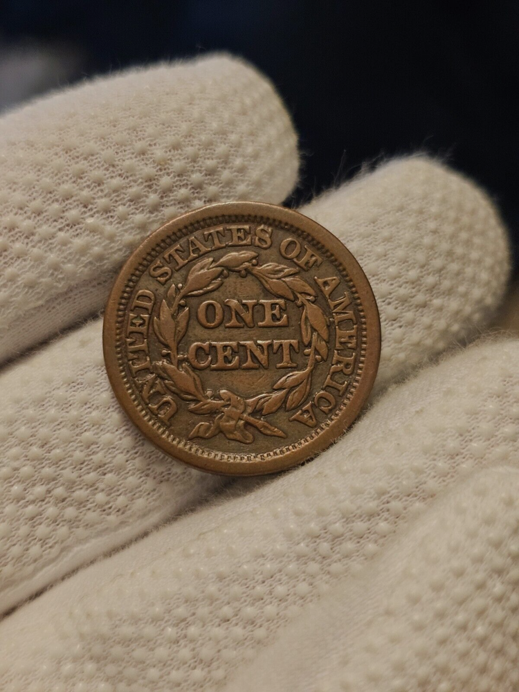 1846 Large Cent Tall Date Higher Grade Attempted Hole US Type Coin