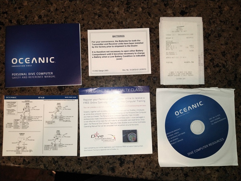 Oceanic VT4 Wireless Hoseless Wrist Dive Computer with Transmitter