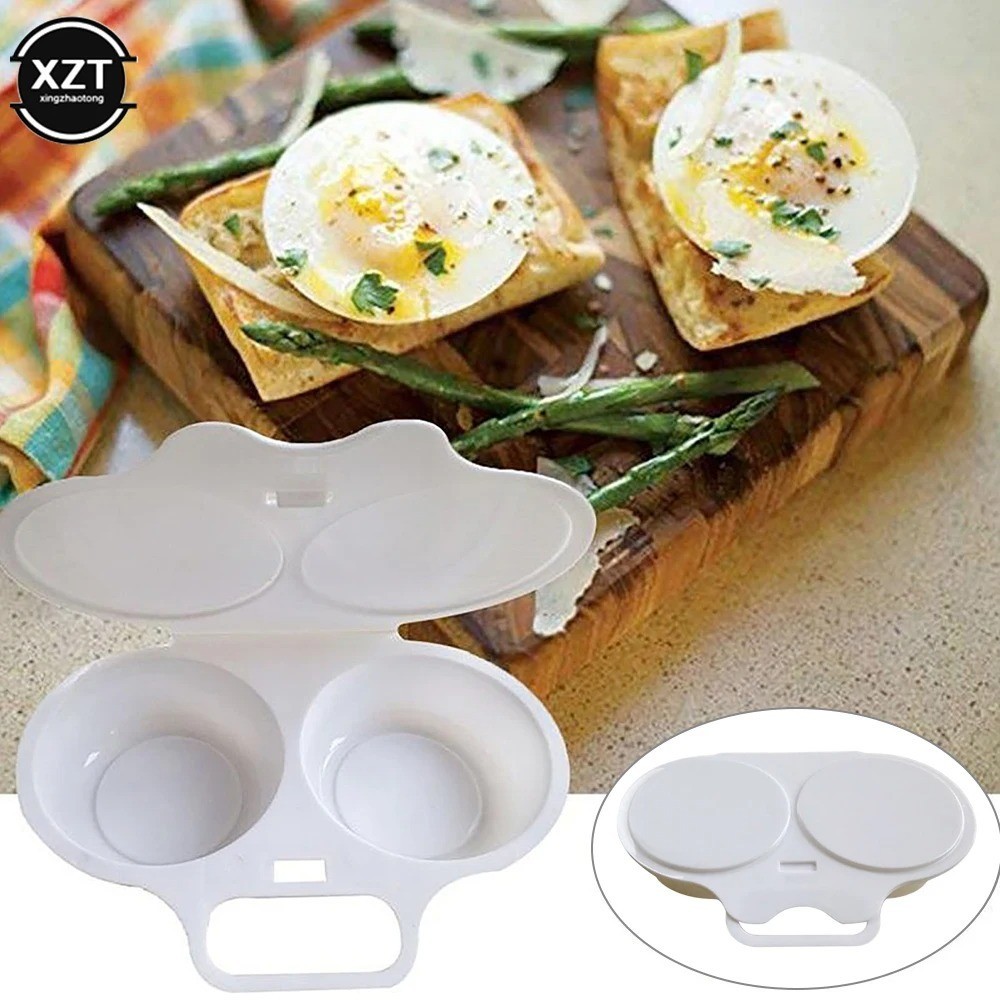 Microwave Egg Poacher Kitchen Steam Maker Cooker 2 Eggs Poach Breakfast Kitchen.