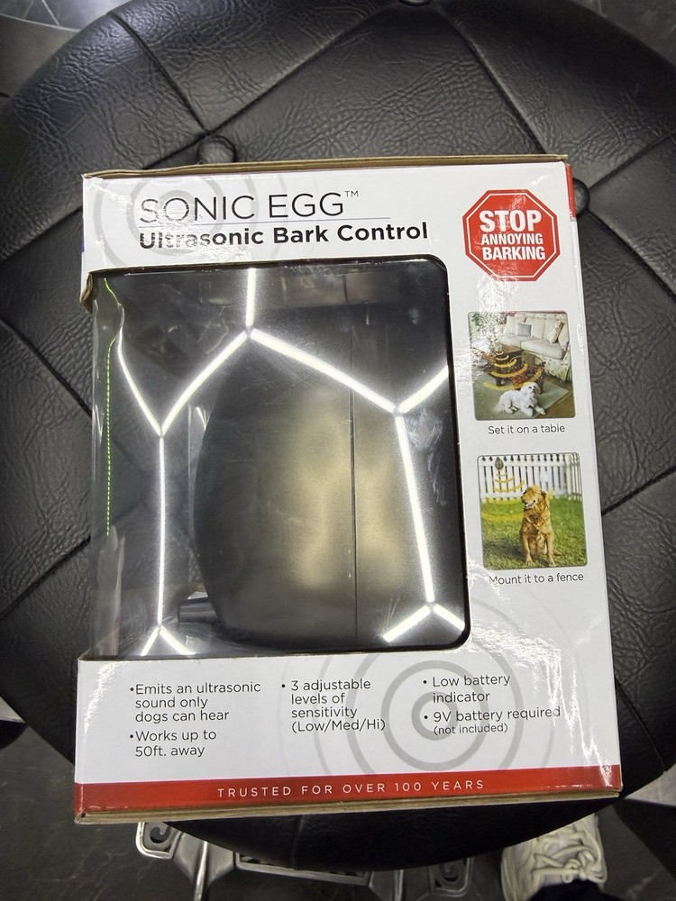 Sunbeam SBBCU1 Sonic Egg Ultrasonic Bark Control Device New In Box