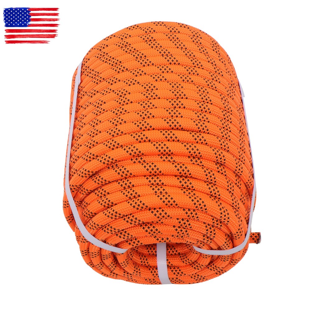 1/2" X 200' Double Braided Polyester Rope Strong Arborist Rigging Rope Orange
