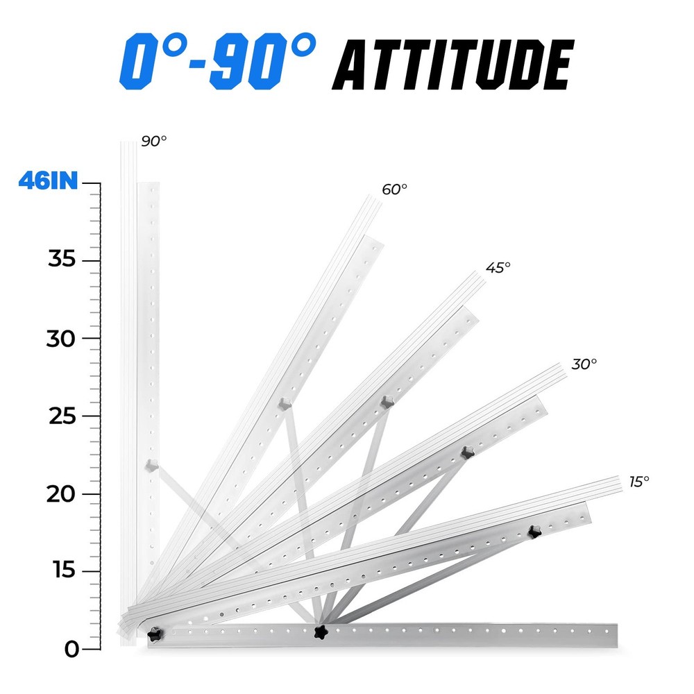 NEW 2 Set 45in 46.5in Solar Panel Mount Brackets Adjustable Tilt Mount Brackets