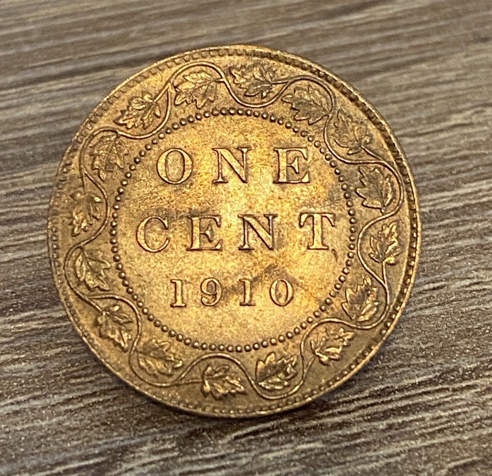 Canada 1910 Cent Error? Possible Struck Through No Mintmark Rare Variety Bronze