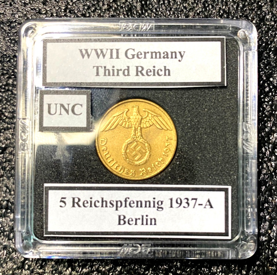 WWII Germany Third Reich 5 Reichspfennig 1937-A Berlin UNC Coin
