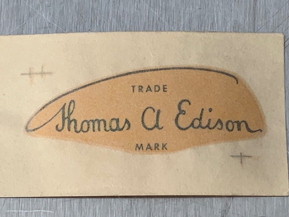 Thomas A. EDISON Decal PHONOGRAPH Made in U.S.A.