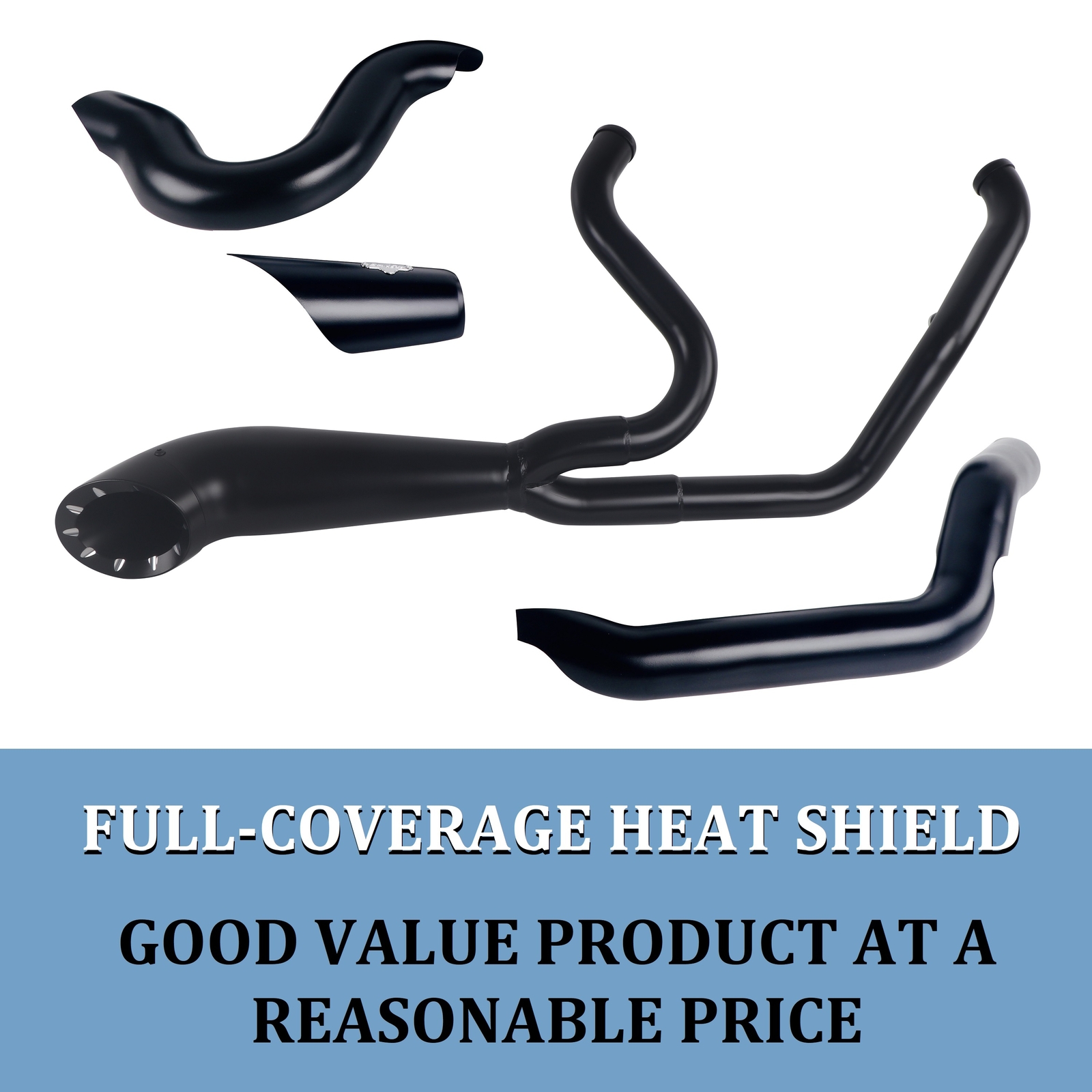 SHARKROAD Ceramic No-Fading Head Pipes for Harley Exhaust Header 95-16 Touring