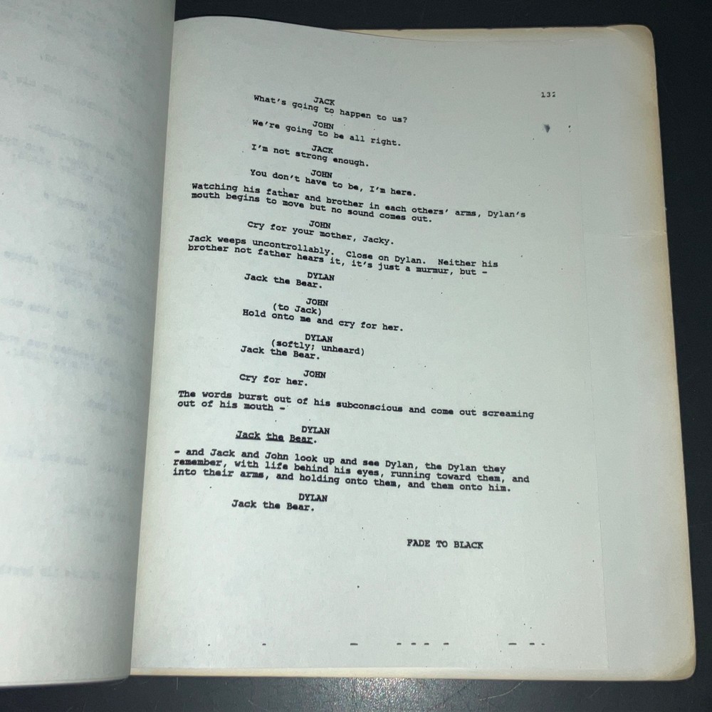 JACK THE BEAR (7/90) Steve Zaillian / Danny DeVito / 1st Draft Agency Script+COA