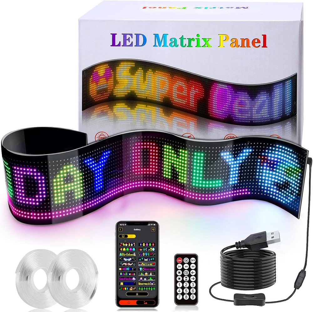 70”x7.6” Devil Eyes LED Display Light APP Control Flexible Programmable Screen