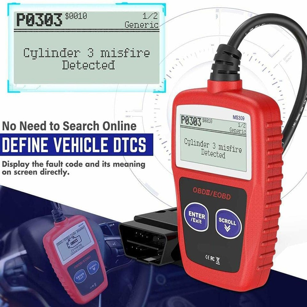 OBD Code Reader Automotive Car Check Engine Fault Diagnostic Tools OBD2 Scanner
