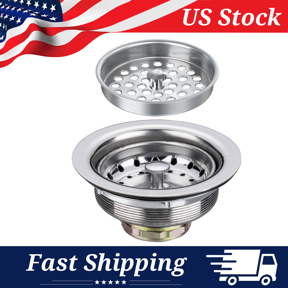 RV and Prep Sink Drain for 2" Openings-Stainless Steel Strainer Basket Assembly