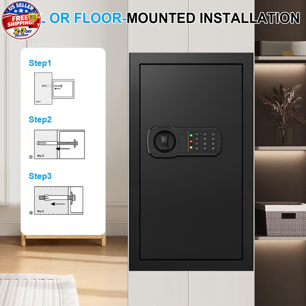 6.1 Cuft Extra Large Fire Safes for Home, Digital Fireproof Safe w/ Programmable