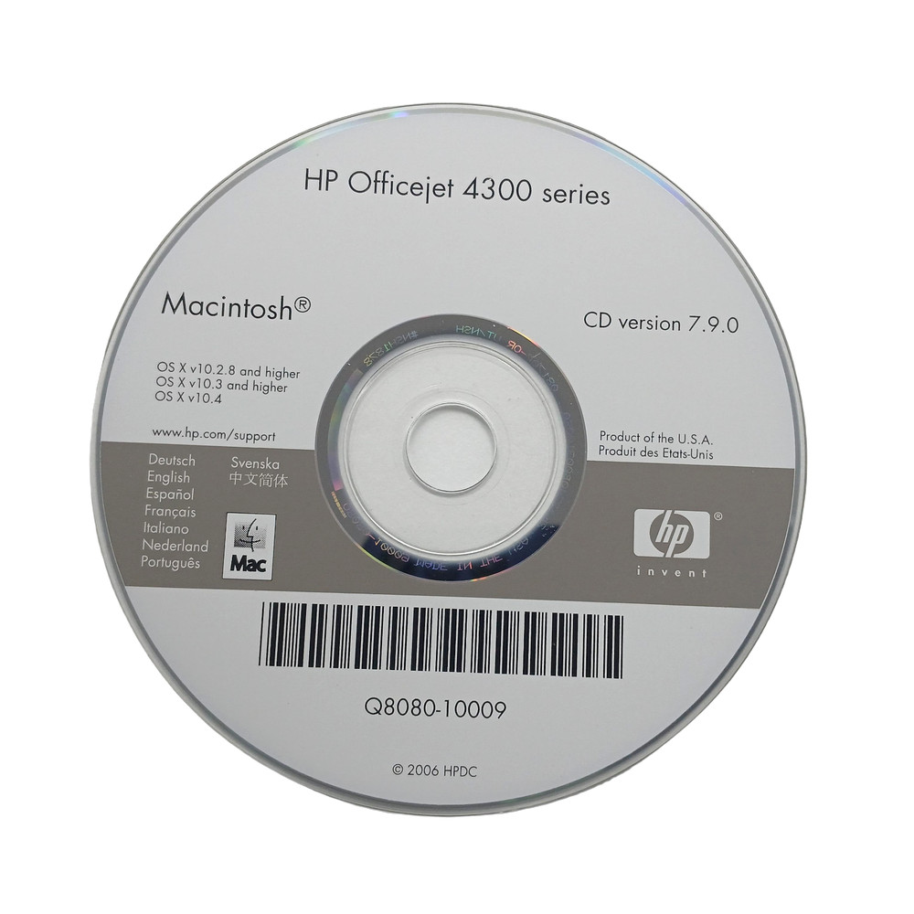 HP Officejet 4300 Series Software Drivers CD Version 7.9.0 Mac OS Compatible