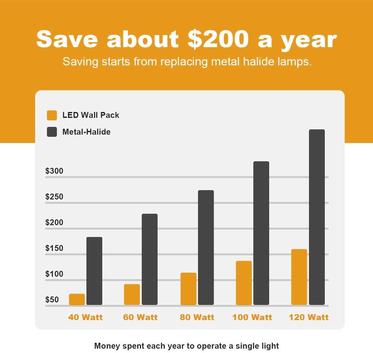 100W LED OUTDOOR WALL PACK High Voltage (AC 347-480V) 5000K Glass Lens