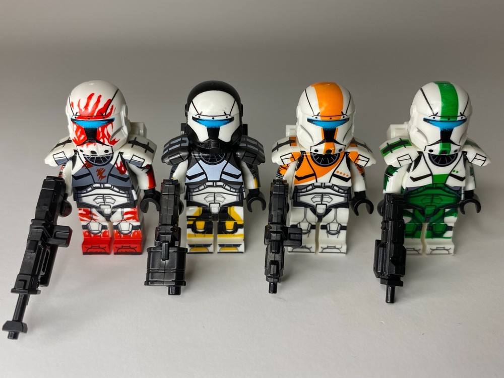 CUSTOM Star Wars Clone Commando Delta Squad! 4 Minifigures + Accessories!