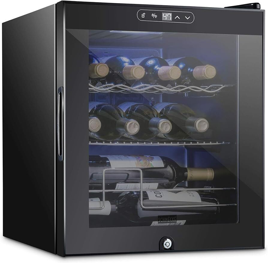 12 Bottle Compressor Wine Cooler Refrigerator Counter Top Energy Efficient Black