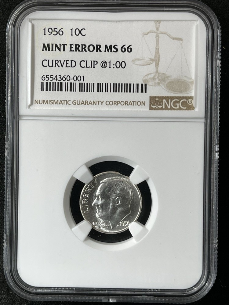 1956 10C Roosevelt Dime NGC  MS66 Mint Error  6554360-001