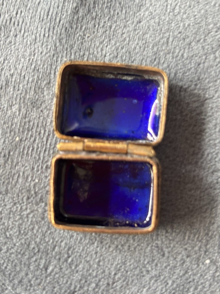 Mini Hinged Vintage Rectangular Cloisonné Trinket Box