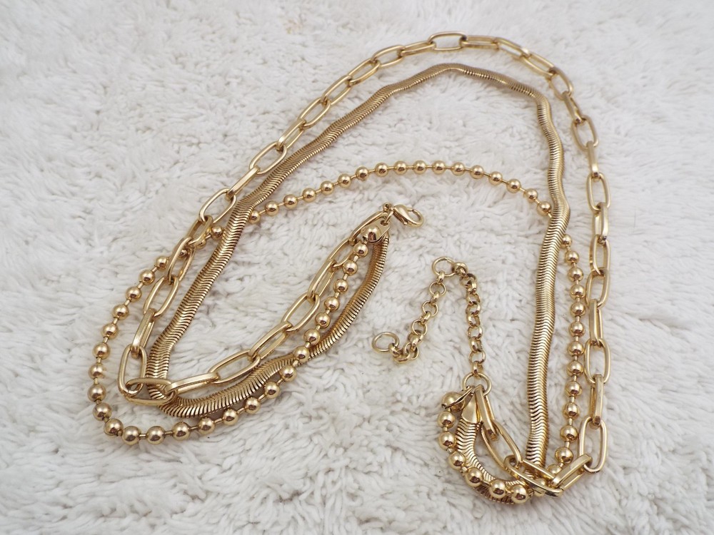 Mixed Three Chain Necklace (C10)
