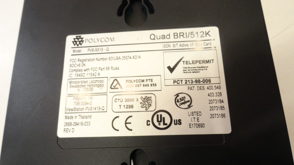 Polycom PVS-XX19-Q ViewStation Interface Quad BRI/512K