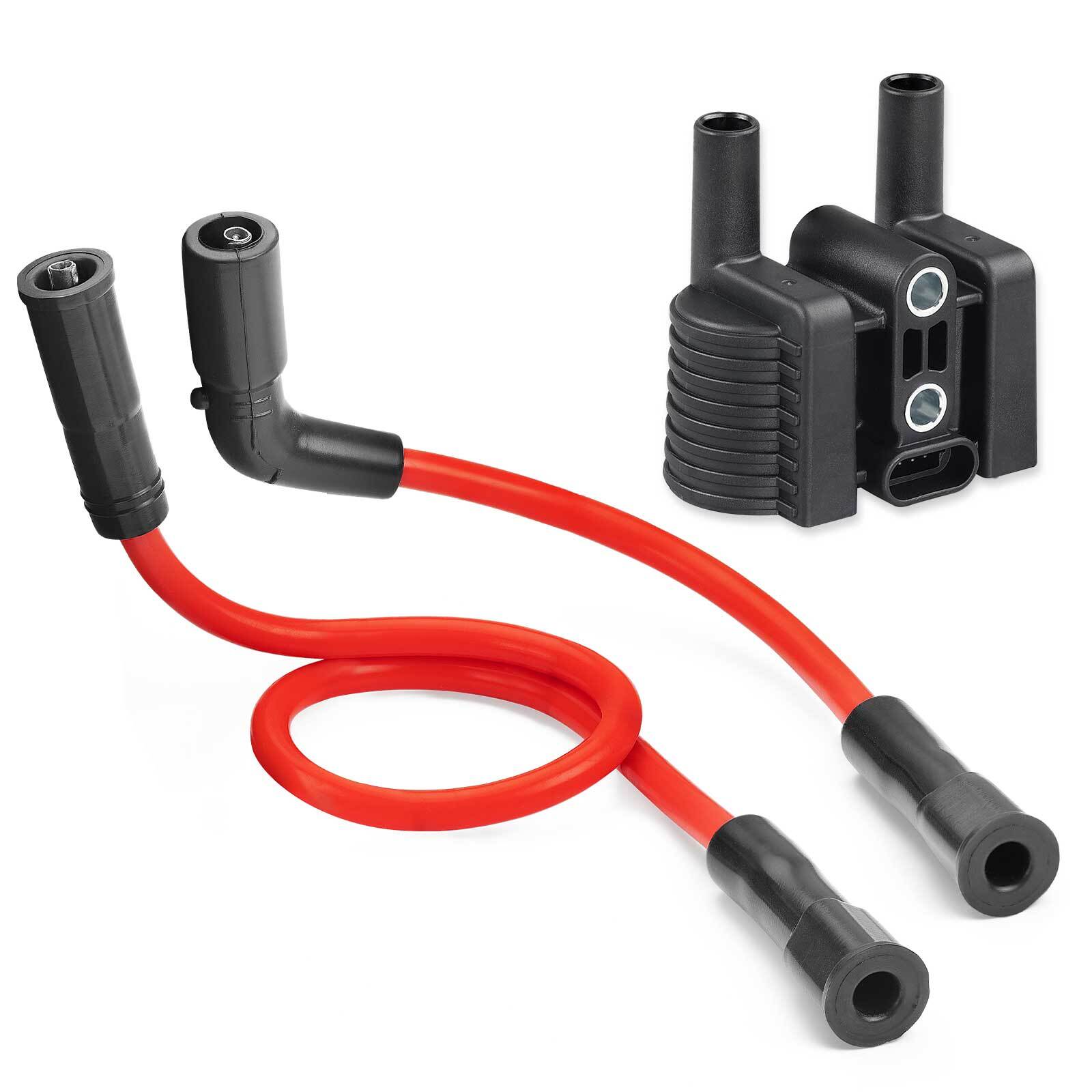 Ignition coil & Spark Plug Wire Cap Set for XL1200 XL883 XL50 Sportster SuperLow