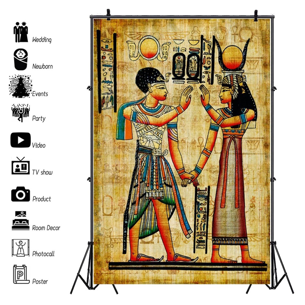 3x5 Ft Ancient Egyptian Scroll Backdrop Mural Photography Background Pharaohs