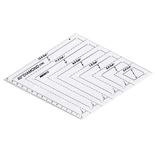 ERIOKK 5Pcs Creative Grids Quilting Templates Set,Drafting Triangles 45 60