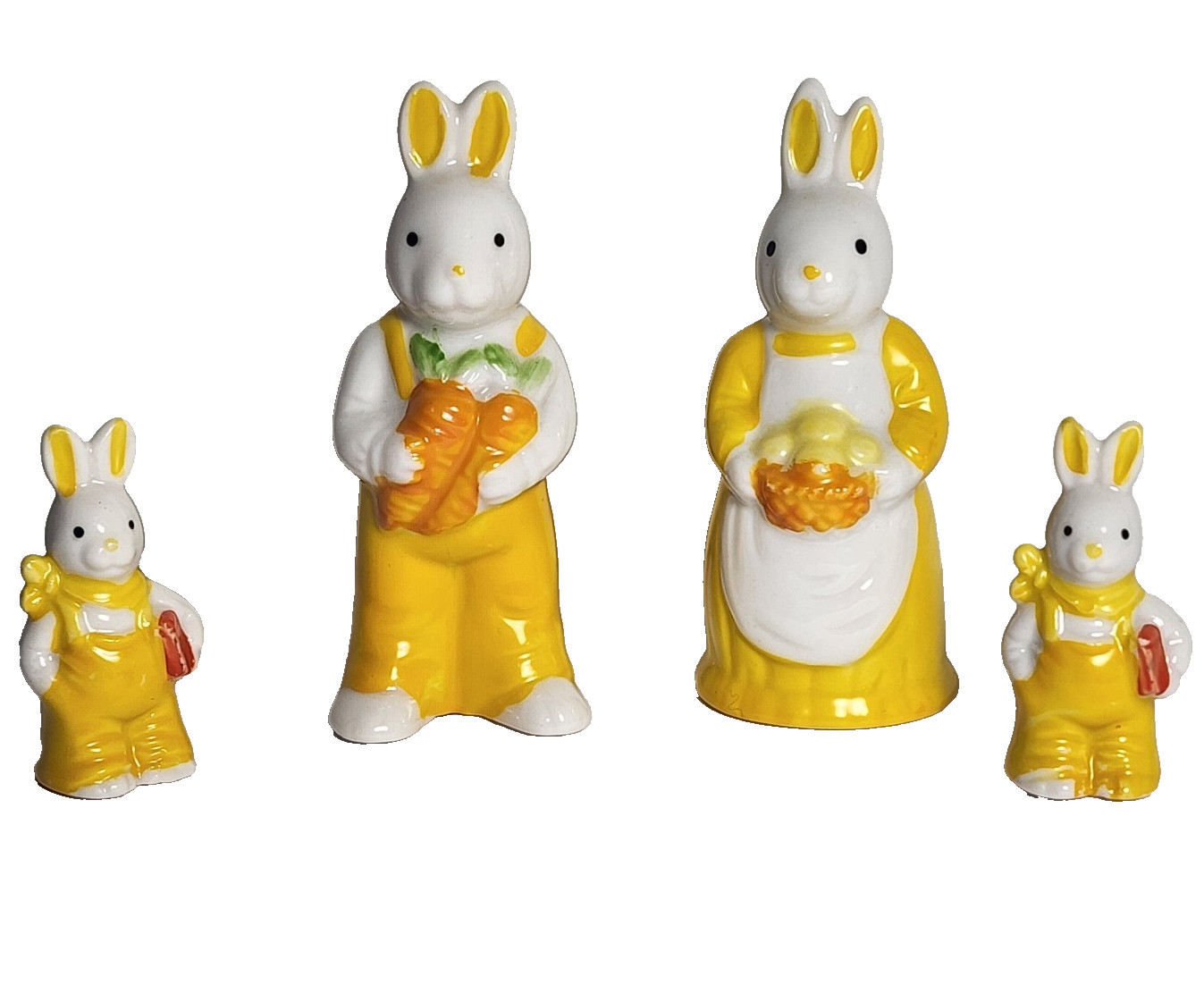 Vintage Torslow Denmark Easter Rabbit Family Ceramic Bunny Figurines Set of 4