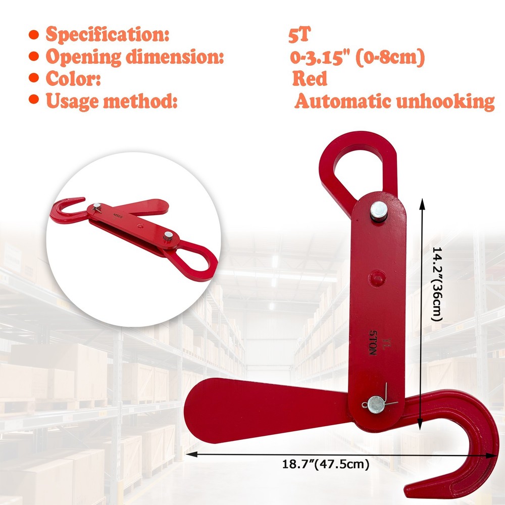 5T Cargo Lifting Automatic Release Hook Automatic Unloading Hooks Lifting Hooks